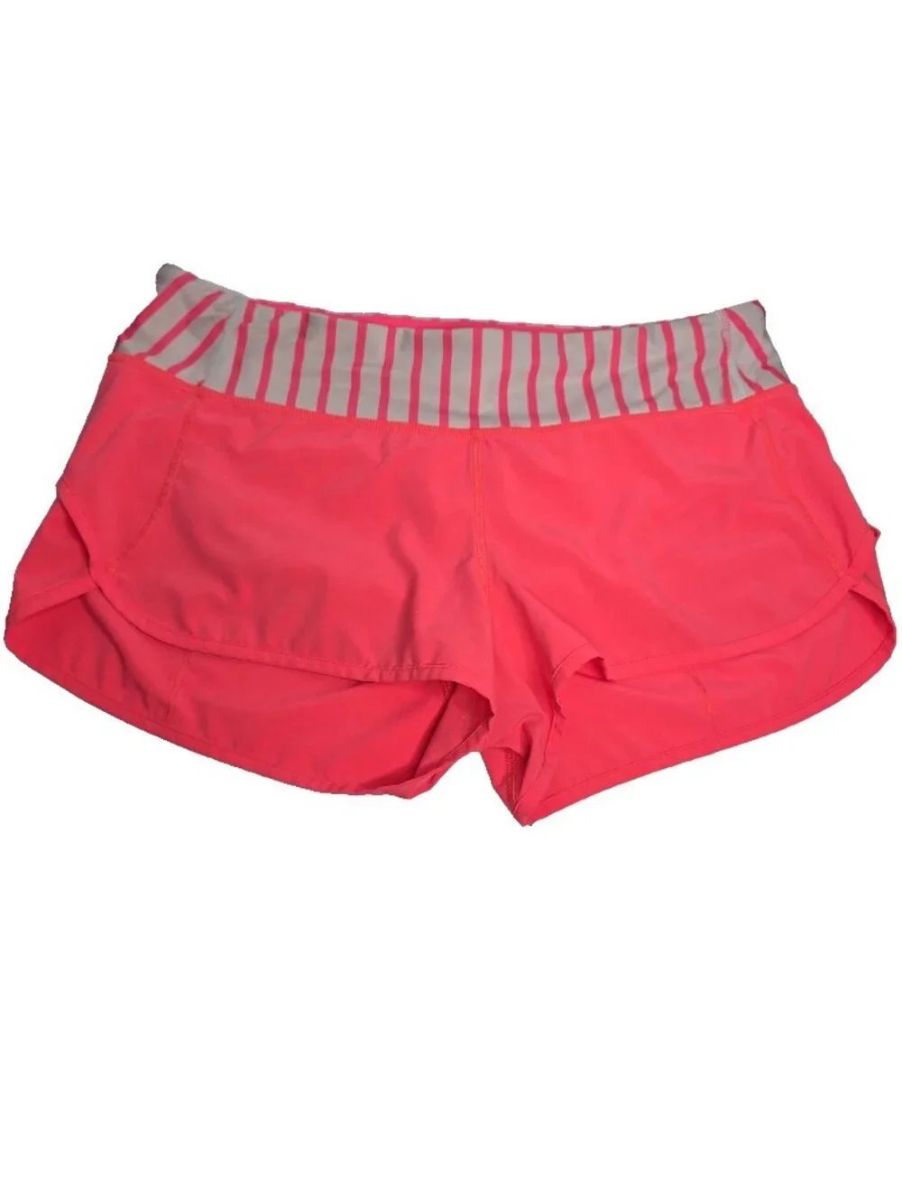 Lululemon Speed Running Shorts Pink Womens Sz 10 Activewear Athletic Striped